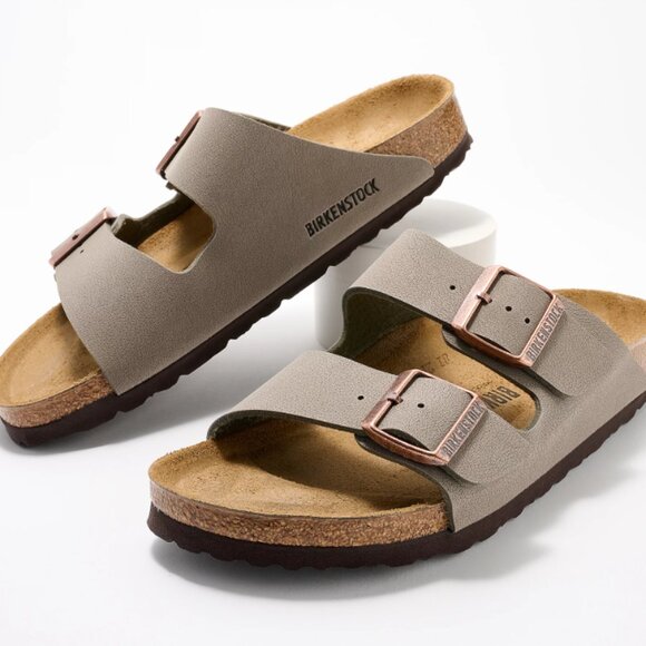 Birkenstock Two-Strap Recovery Slide Sandals - Arizona - Color Stone - Picture 1 of 1